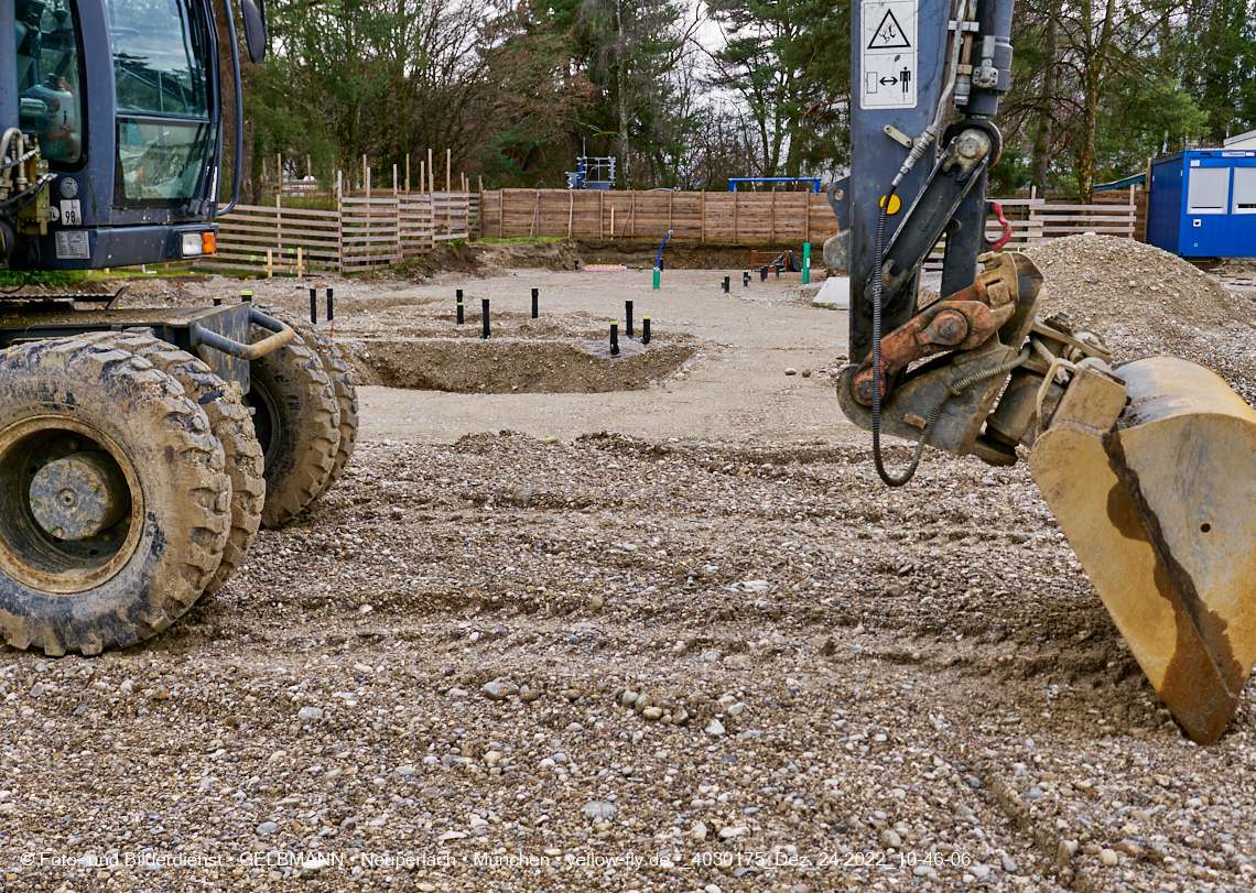 24.12.2022 - Baustelle an der Quiddestraße Haus für Kinder in Neuperlach